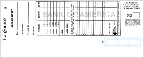 Enterprise Custom Deposit Tickets - Bank of America ONLY